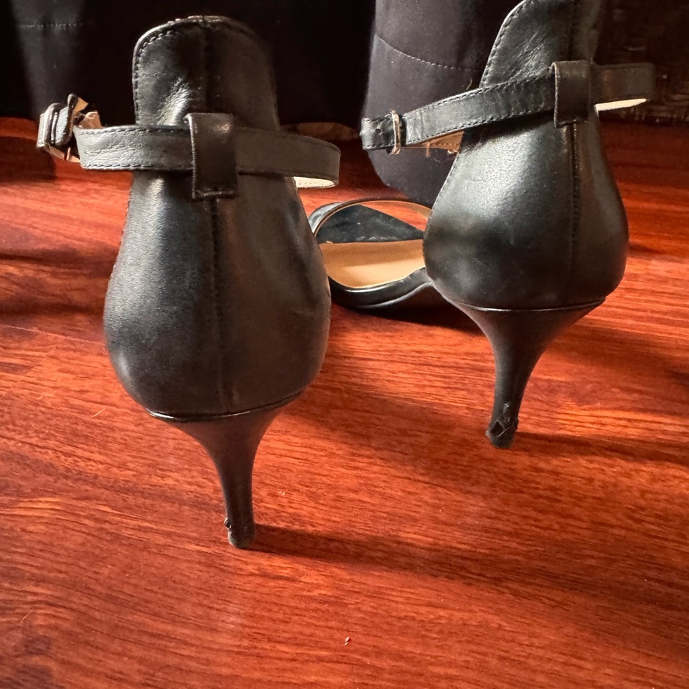 NEW- Kelly & Katie Black Open-Toe Ankle-Strap Heels - Picture 2 of 6